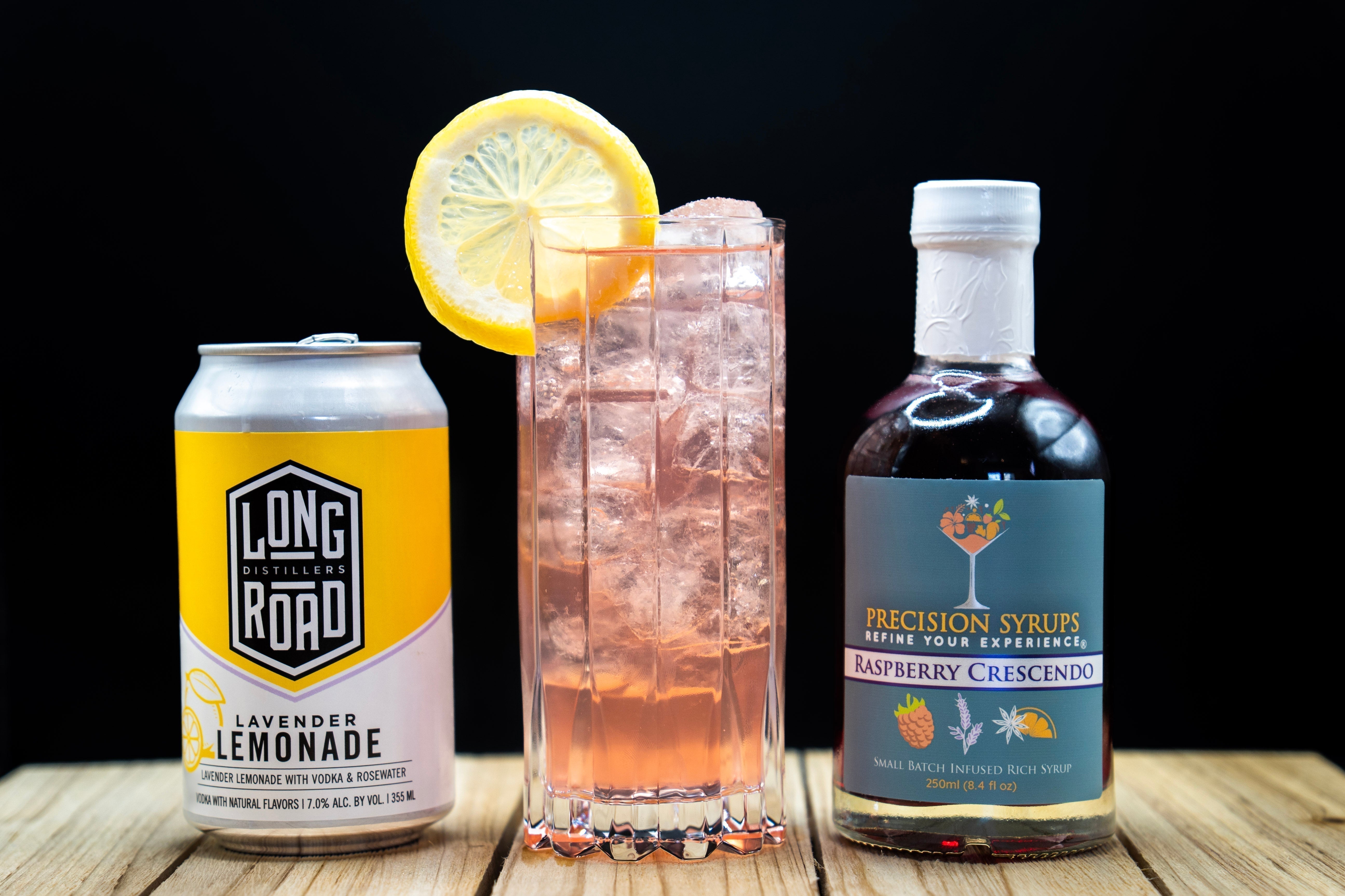 Raspberry Lavender Lemonade Cocktail (2 Ingredients)