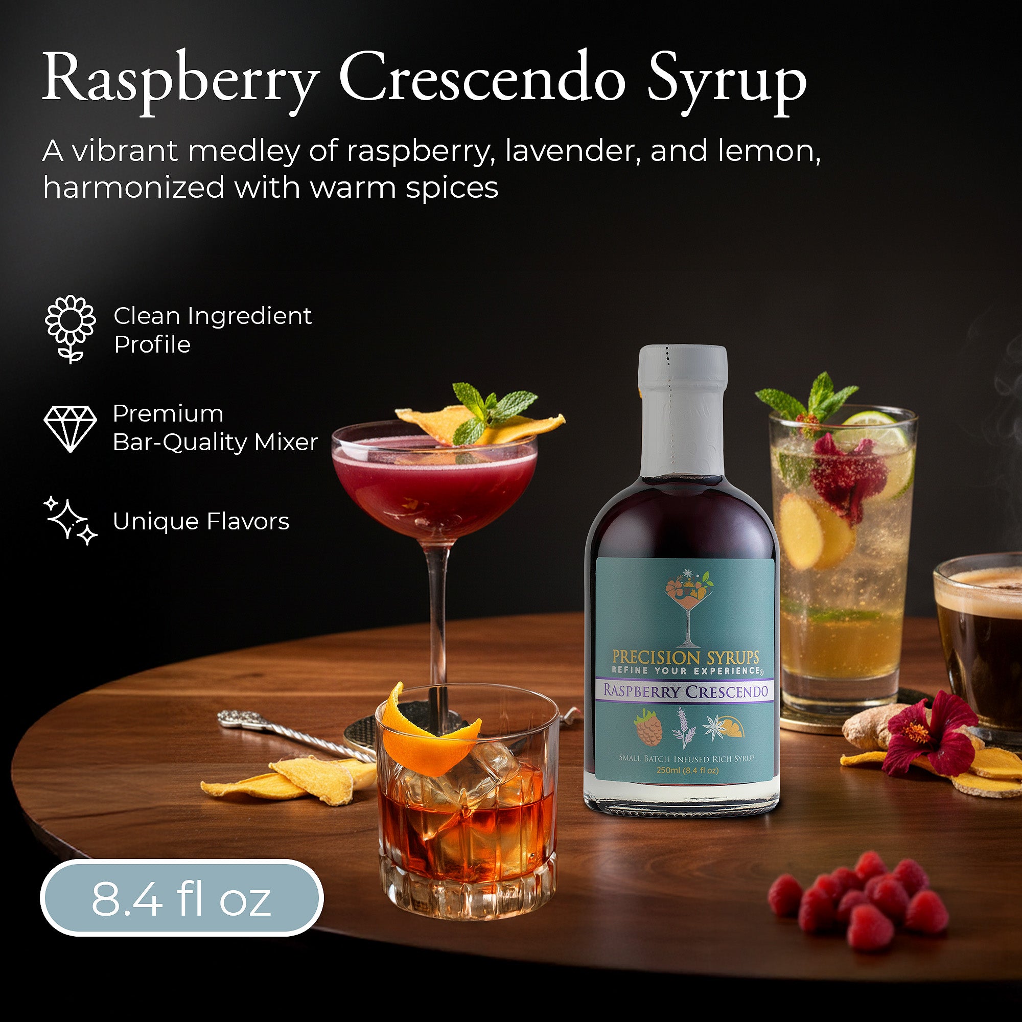 Raspberry Crescendo Rich Simple Syrup | Raspberry Lavendar Syrup